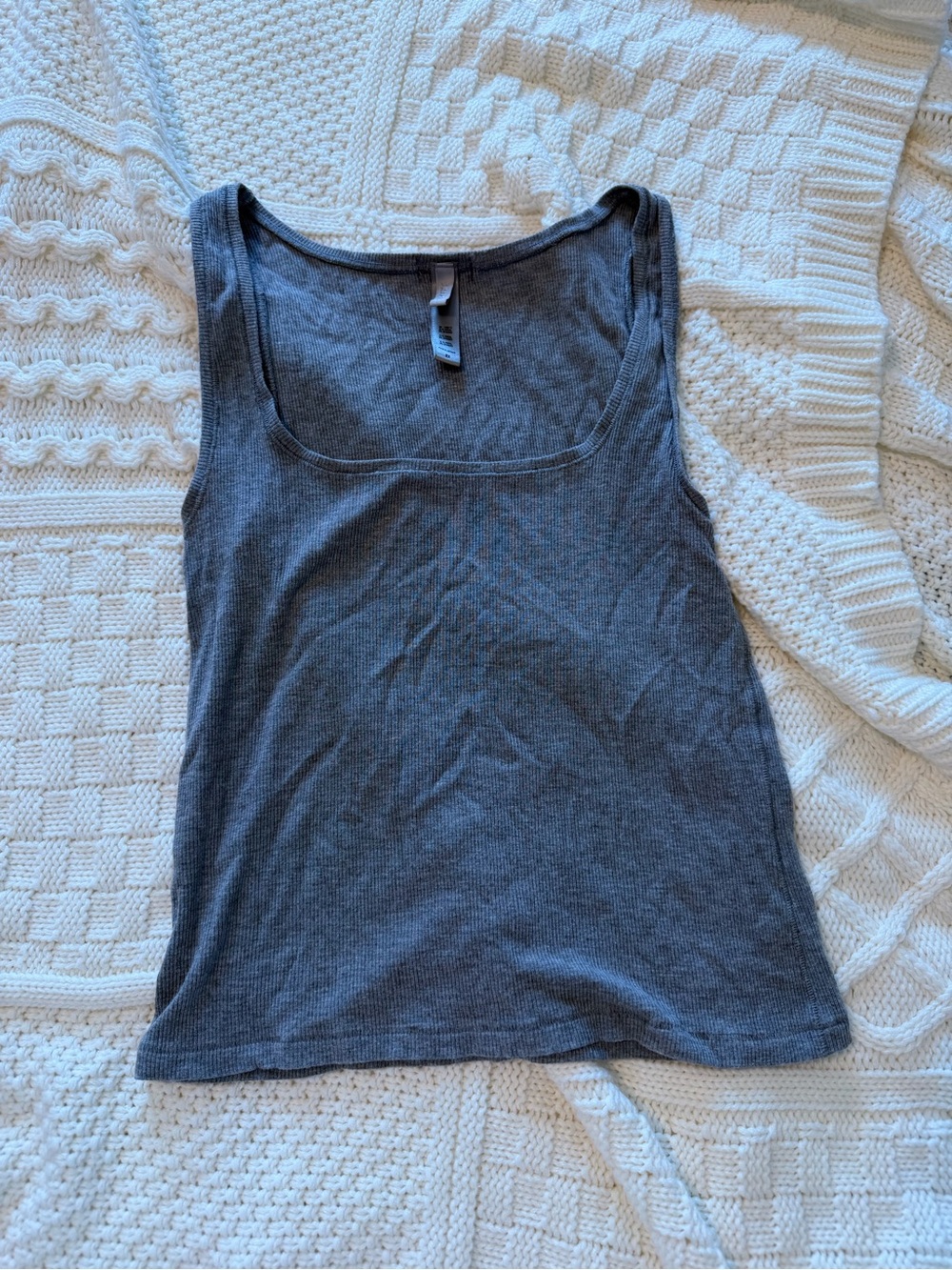 SKIMS Charcoal Ribbed Scoop Tank Top